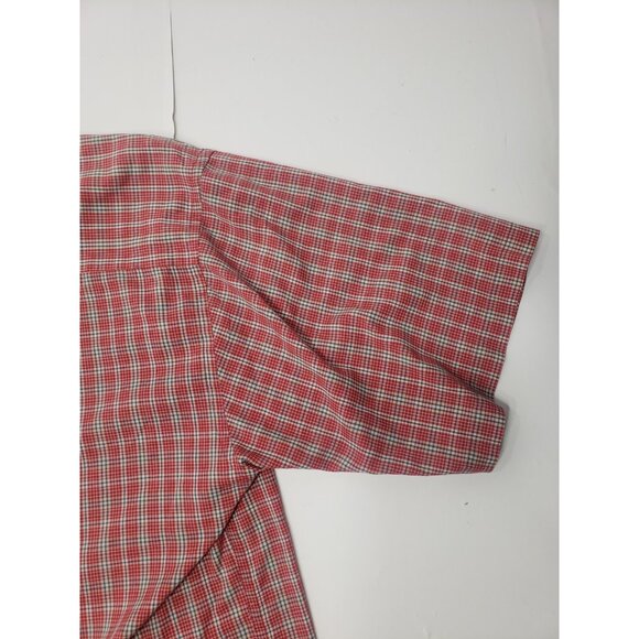 Puritan Men's Button Up Short Sleeve Red/Blue Plaid Shirt Size X-Large Tall - Picture 13 of 16